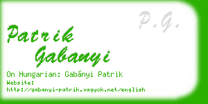 patrik gabanyi business card