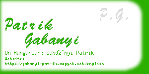 patrik gabanyi business card